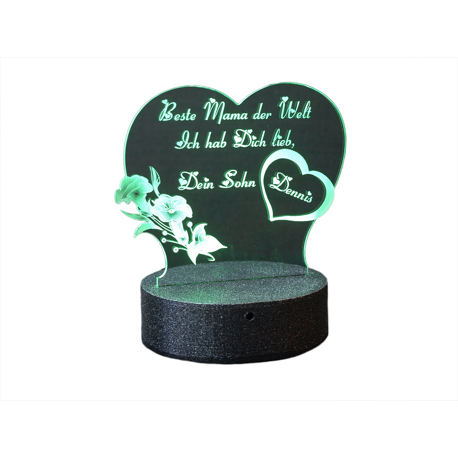 467 Acryl LED Herz Grün