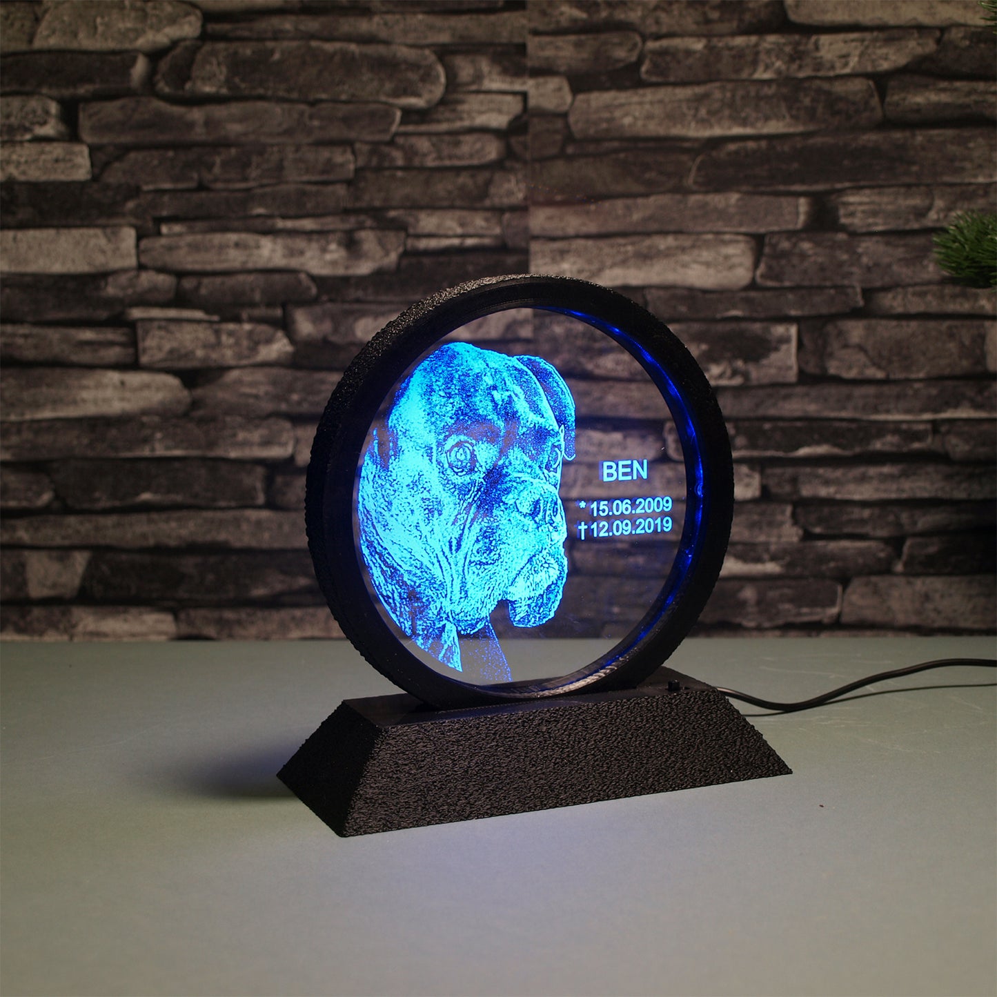 480 Acryl Kreislampe LED RGB schwarz blau