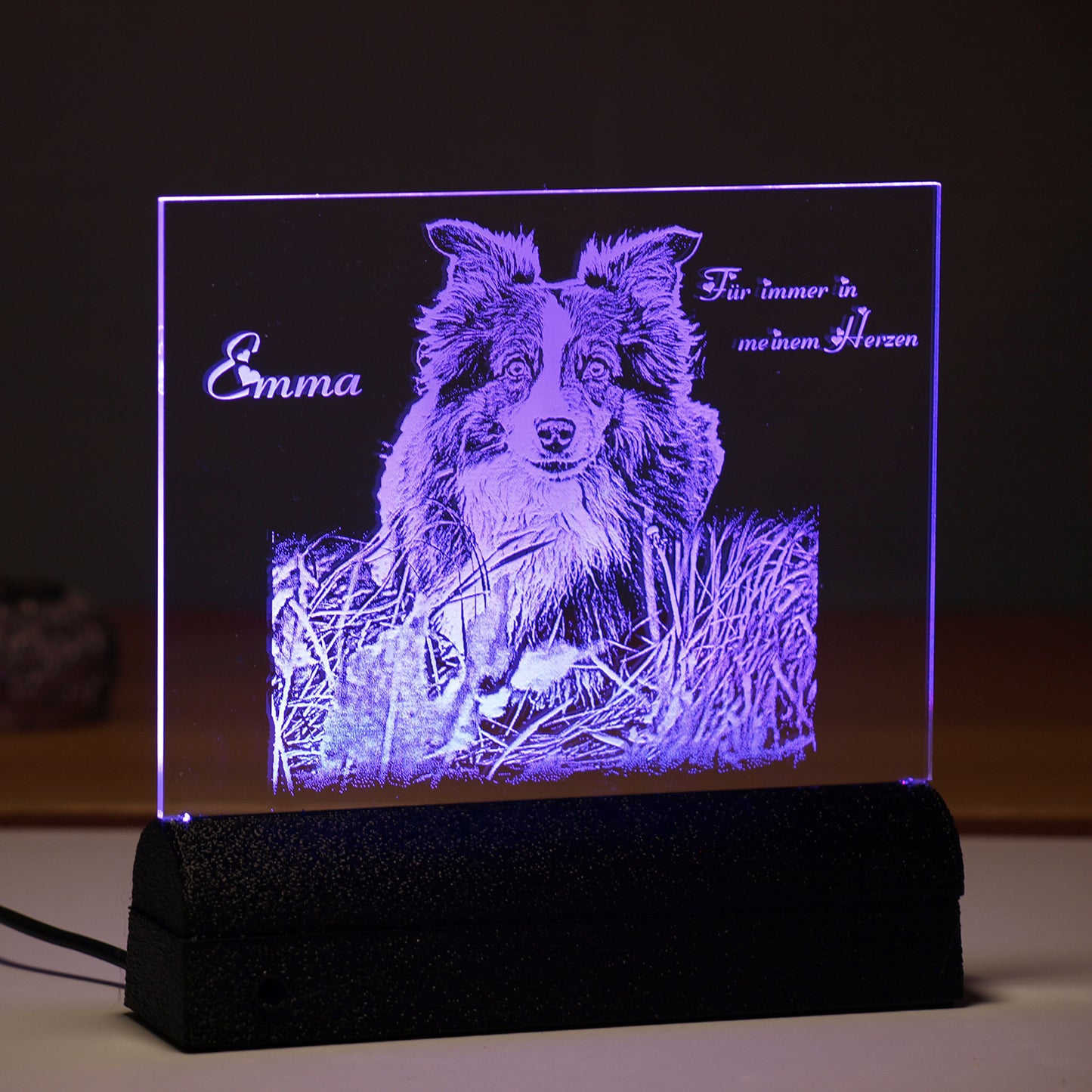 536 Acrylaufsteller 350 mm Sockel Lila H