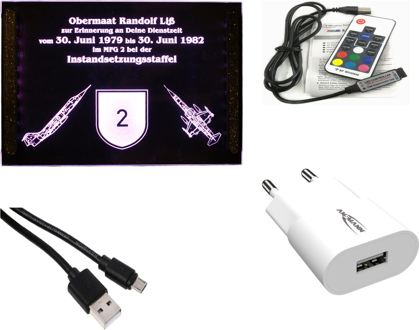 Acrylbild Gravur individuell LED-Beleuchtung verschiedene Größen