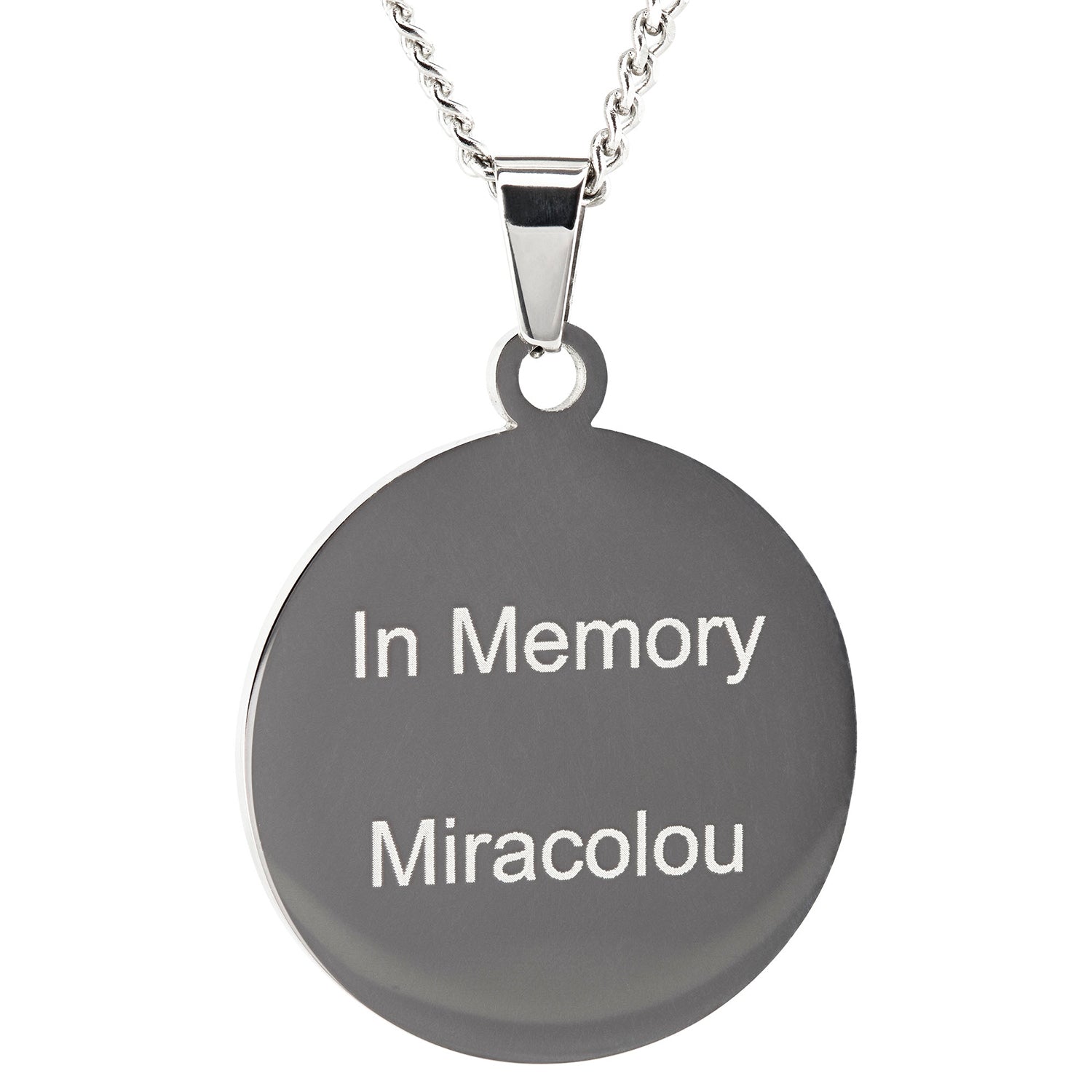 Edelstahlanhänger rund mit Textgravur