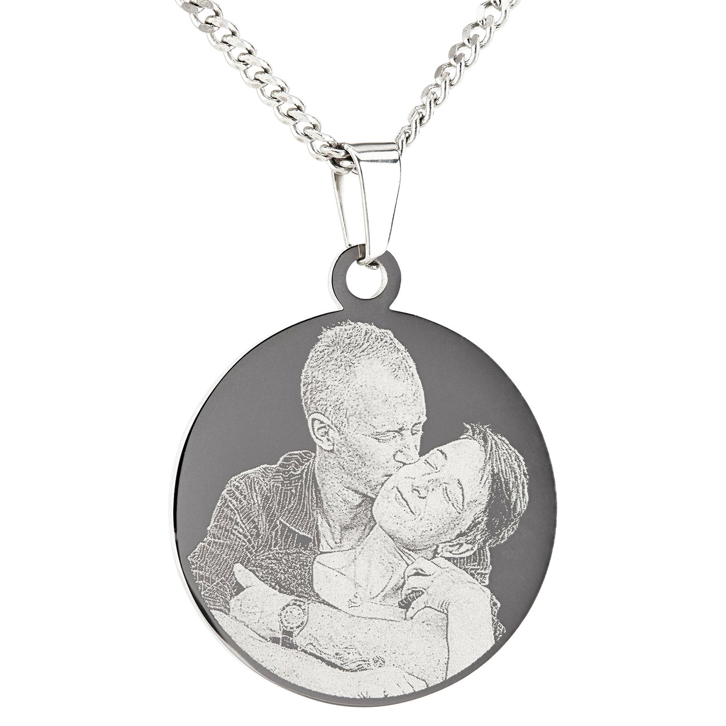 Edelstahlanhänger rund mit Fotogravur