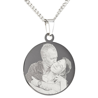 Edelstahlanhänger rund mit Fotogravur