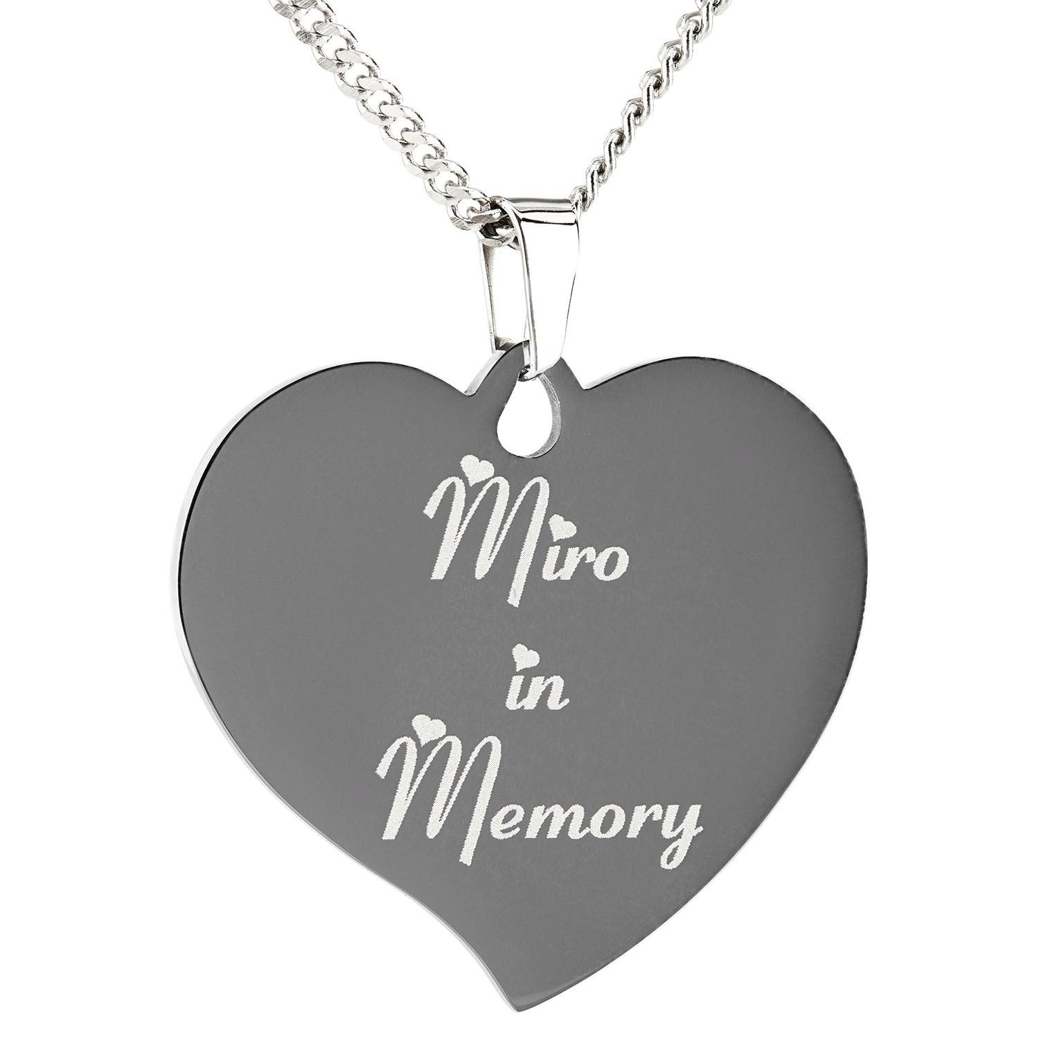 Edelstahlanhänger herzförmig Textgravur