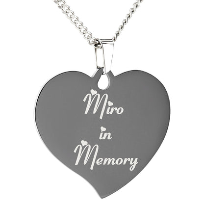 Edelstahlanhänger herzförmig Textgravur