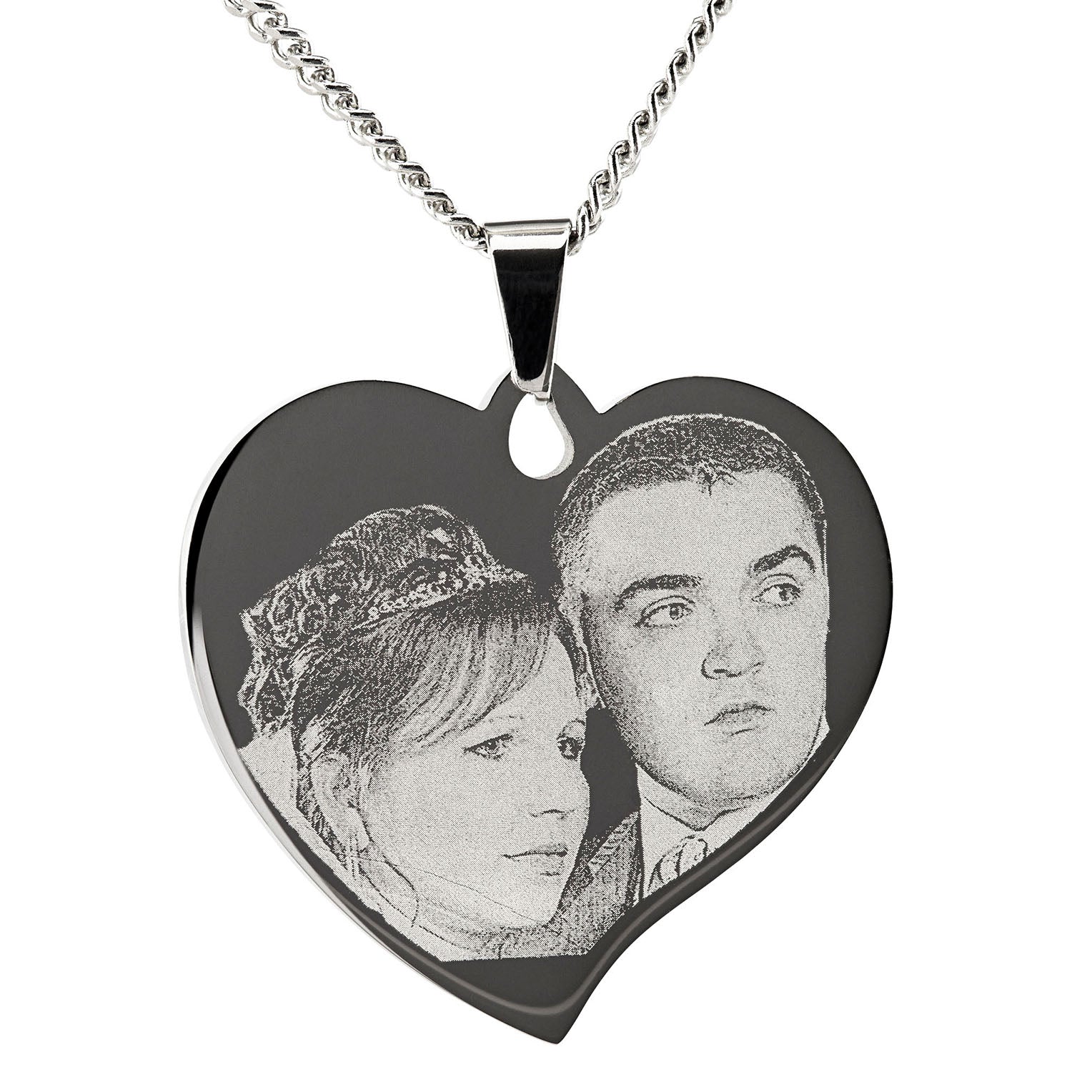 Edelstahlanhänger herzförmig mit Fotogravur