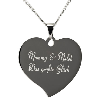 Edelstahlanhänger herzförmig mit Textgravur