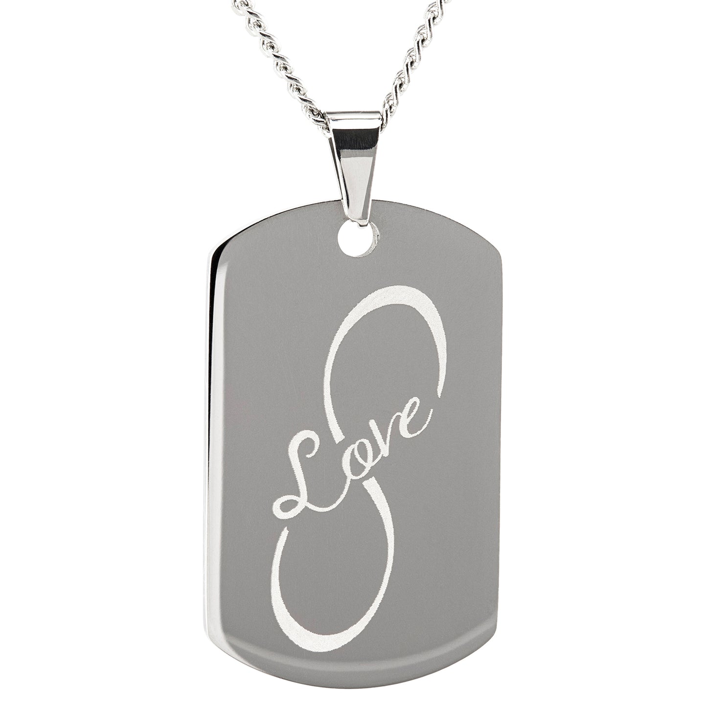 Edelstahlanhänger ID-Tag mit Motiv- und Textgravur