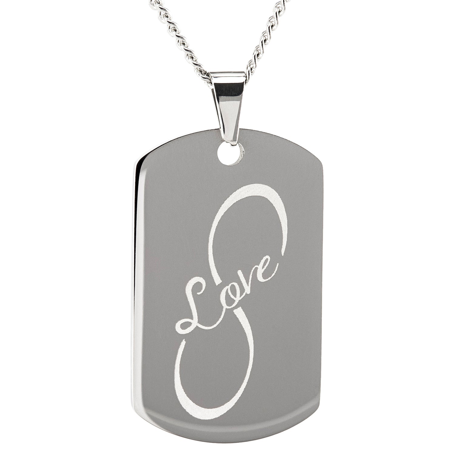 Edelstahlanhänger ID-Tag mit Motiv- und Textgravur