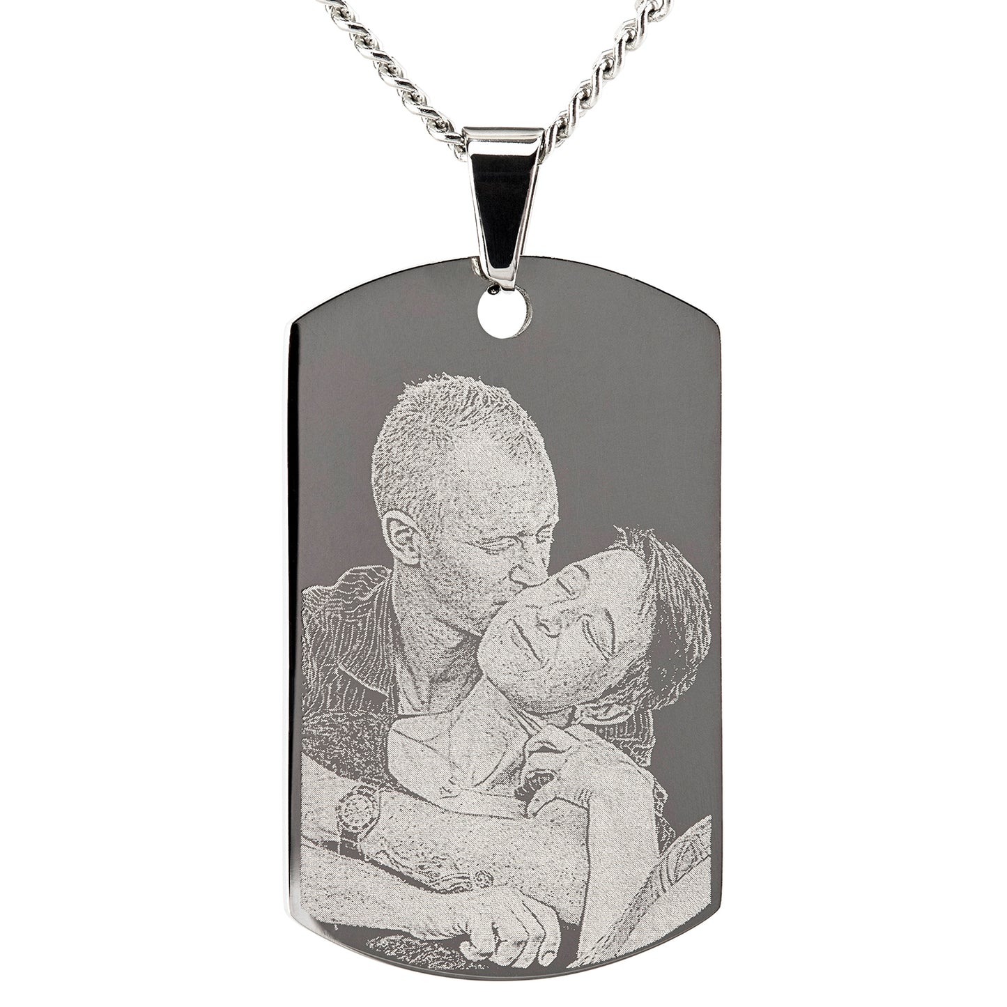 Edelstahlanhänger ID-Tag mit Fotogravur