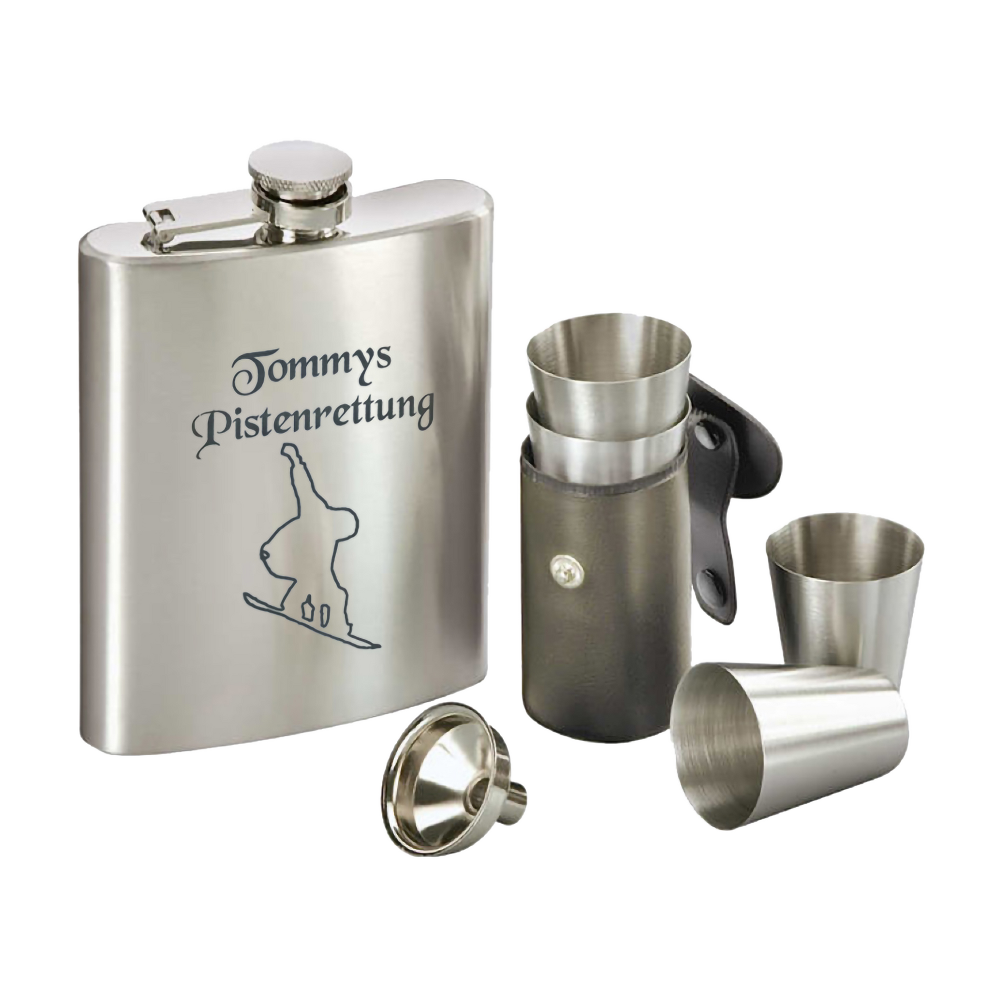 Flachmannset mit Gravur auf dem Flachmann