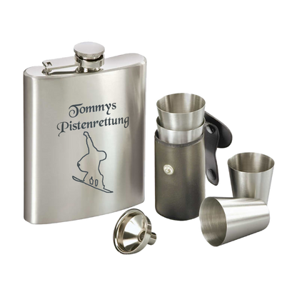 Flachmannset mit Gravur auf dem Flachmann