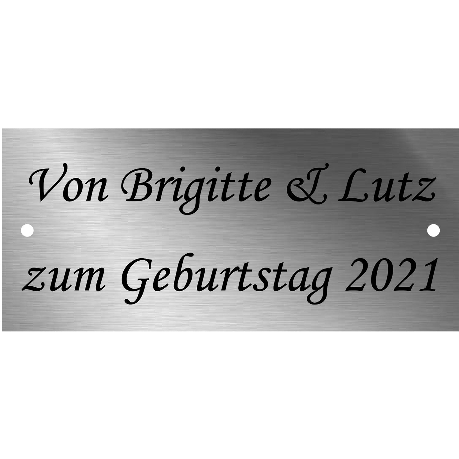 263 Edelstahlschild 90 × 40 mm Bohrlöcher