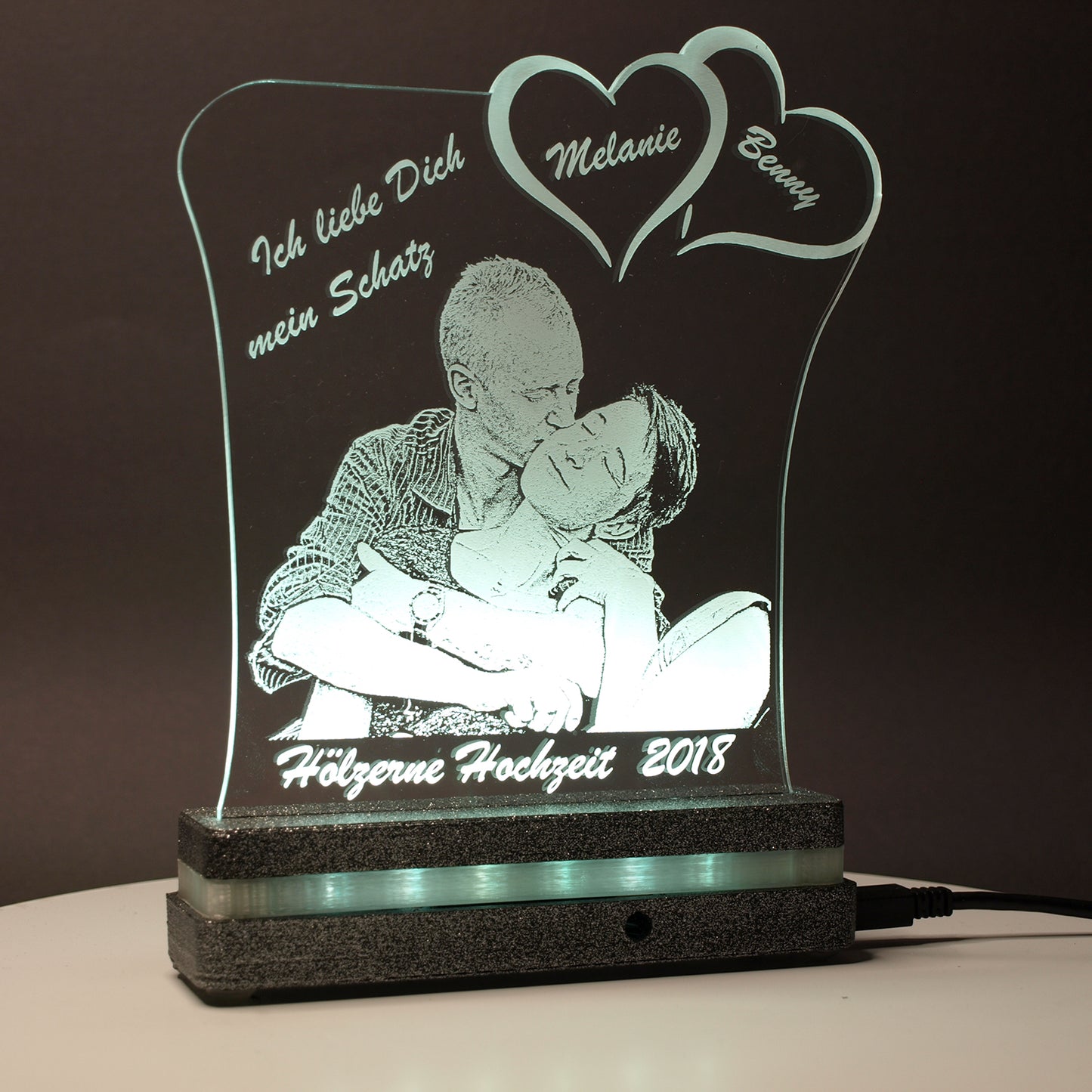 Acrylglas LED Sockel Farbwechsel