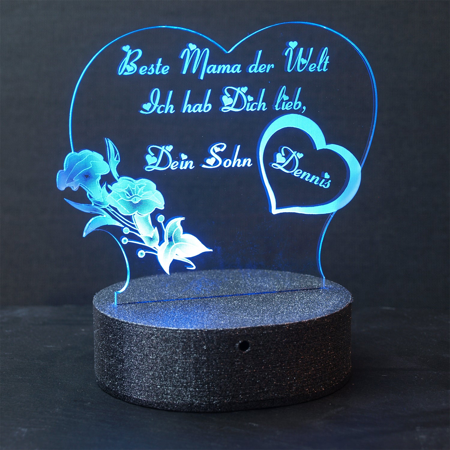 467 Acryl LED Herz Blau