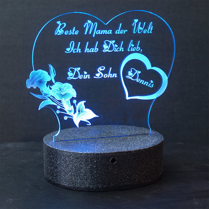 467 Acryl LED Herz Blau