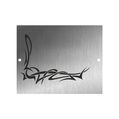 Edelstahl Türschild Werbeschild mit individueller Gravur 100 x 125 mm