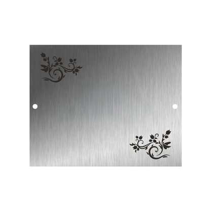 Edelstahl Türschild Werbeschild mit individueller Gravur 100 x 125 mm