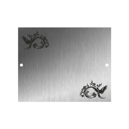 Edelstahl Türschild Werbeschild mit individueller Gravur 100 x 125 mm