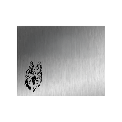 Edelstahl Türschild Werbeschild mit individueller Gravur 100 x 125 mm