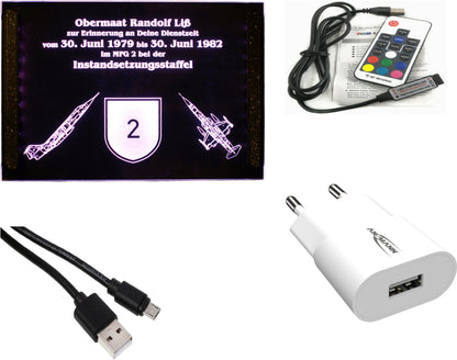 Acrylbild Gravur individuell LED-Beleuchtung verschiedene Größen