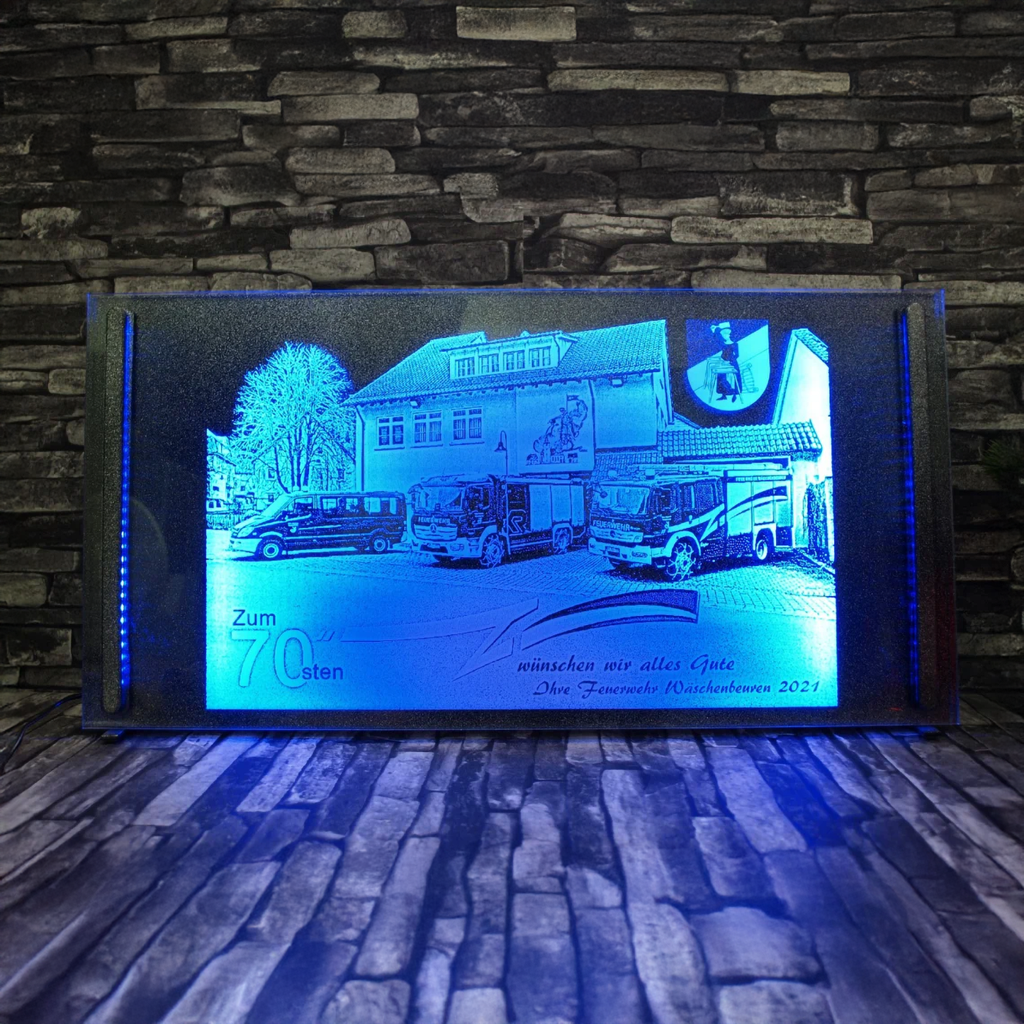 Beleuchtetes Acrylbild in der Größe 590 x 290 mm