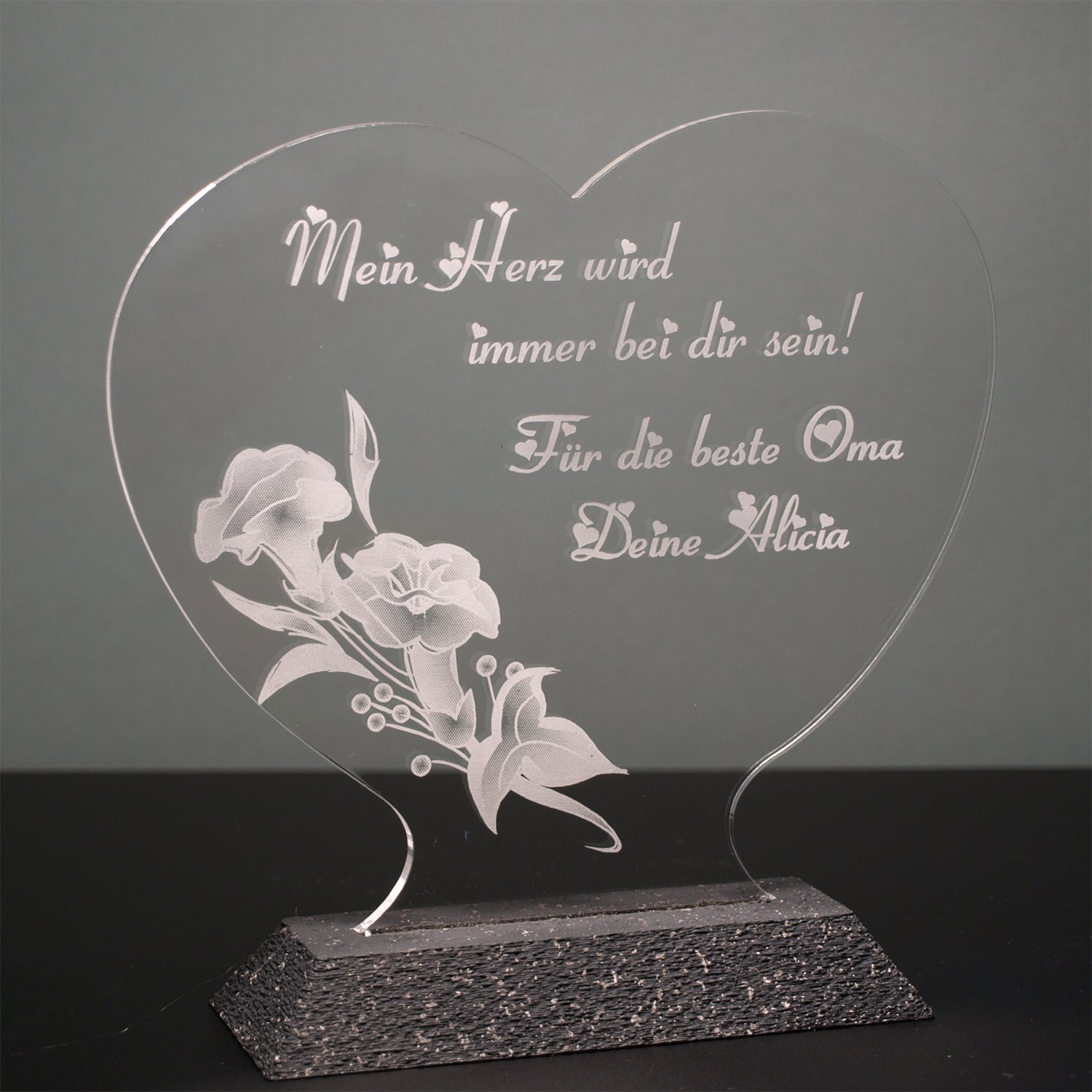 Acrylaufsteller Muttertag Blumenranke Kunststoffsockel