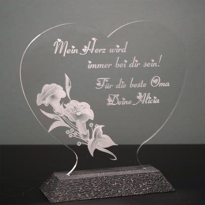 Acrylaufsteller Muttertag Blumenranke Kunststoffsockel