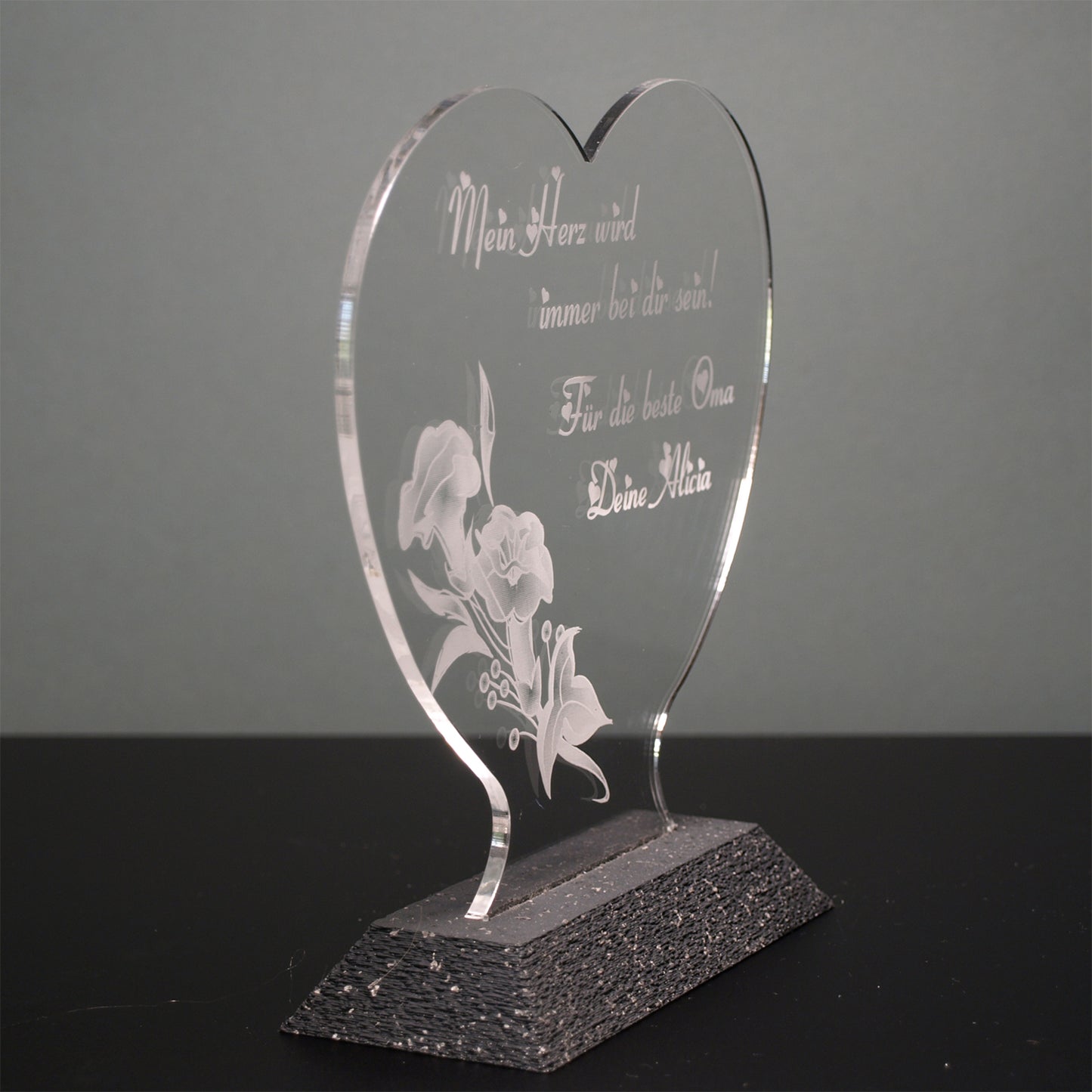 Acrylaufsteller Muttertag Blumenranke auf Kunststoffsockel 2