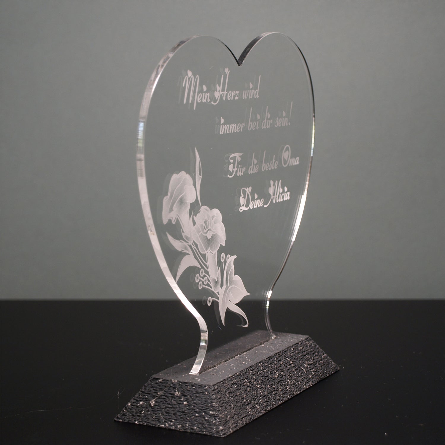 Acrylaufsteller Muttertag Blumenranke auf Kunststoffsockel 2