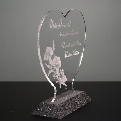 Acrylaufsteller Muttertag Blumenranke auf Kunststoffsockel 2