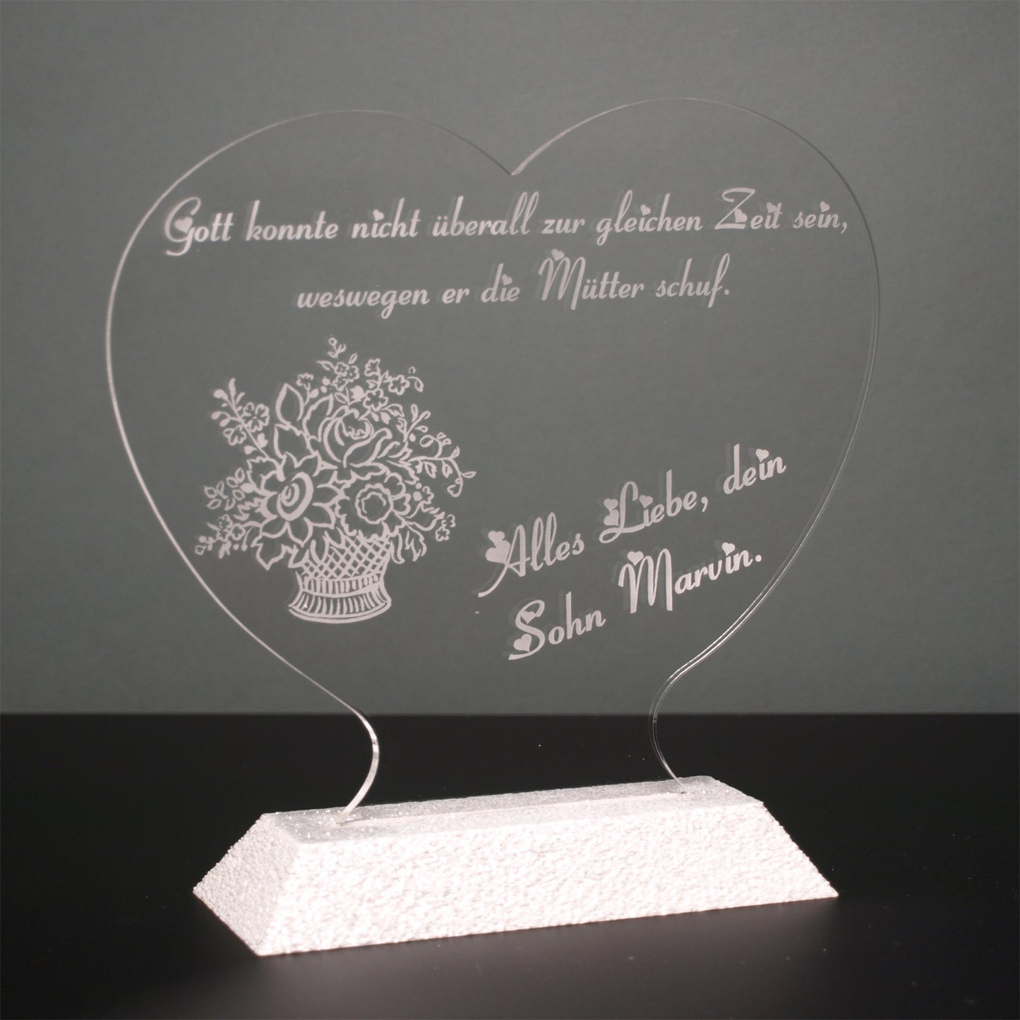 Acrylaufsteller Muttertag Blumenranke auf Kunststoffsockel 3