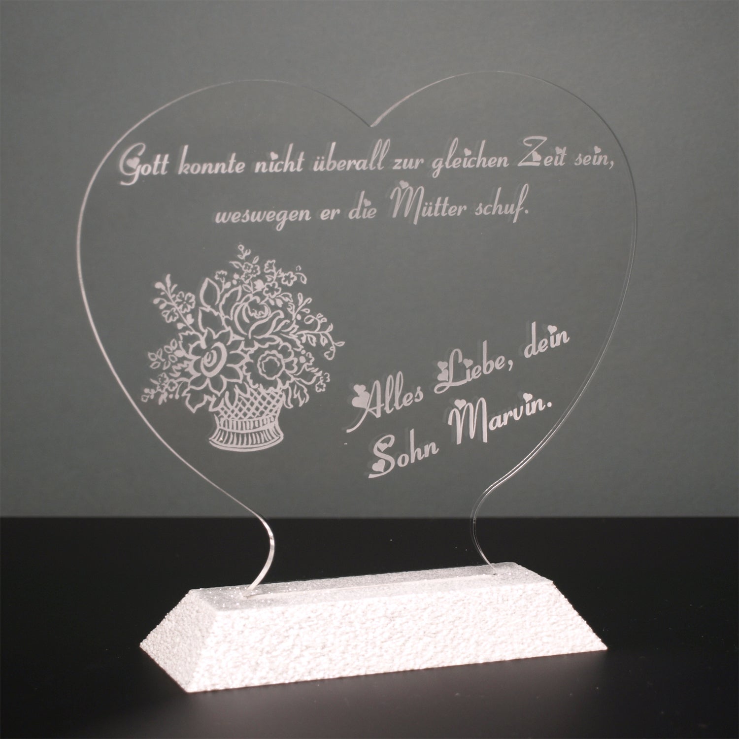 Acrylaufsteller Muttertag Blumenranke auf Kunststoffsockel 3