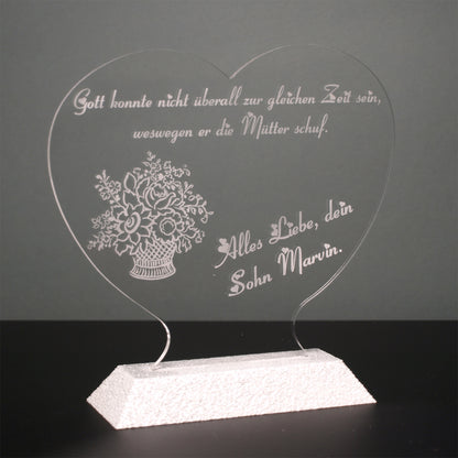 Acrylaufsteller Muttertag Blumenranke auf Kunststoffsockel 3