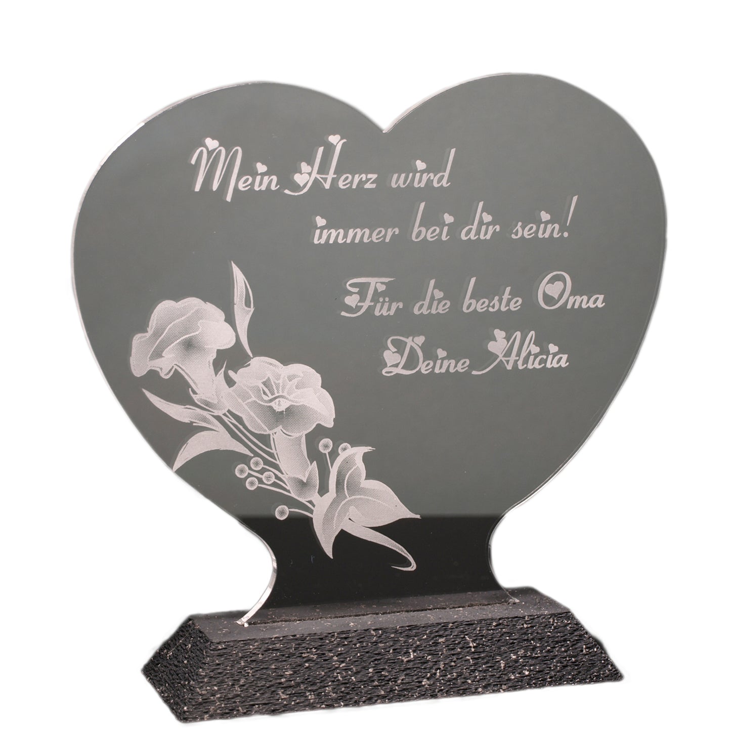 Acrylaufsteller Muttertag Blumenranke auf Kunststoffsockel o