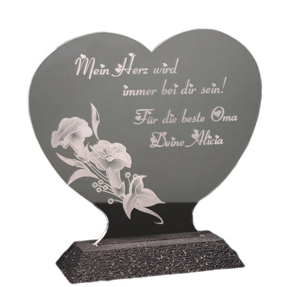 Acrylaufsteller Muttertag Blumenranke auf Kunststoffsockel o