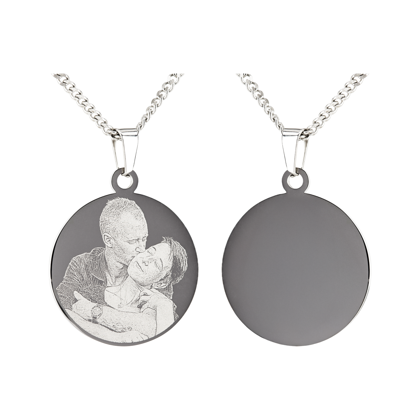 Edelstahlanhänger Rund mit Fotogravur