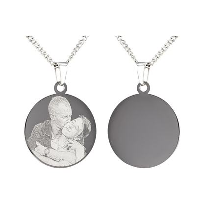 Edelstahlanhänger Rund mit Fotogravur