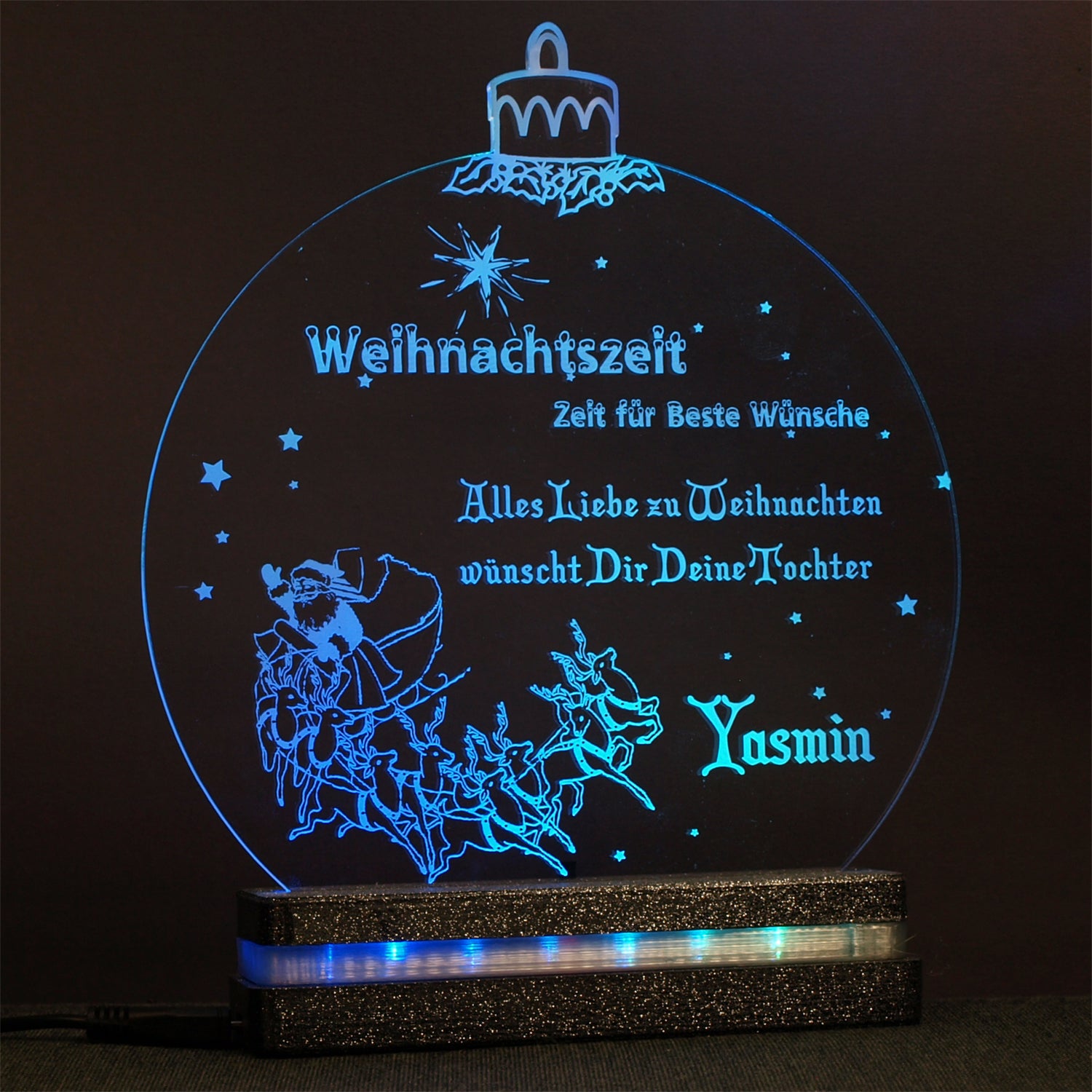 Blau Acryl LED Weihnachtskugel