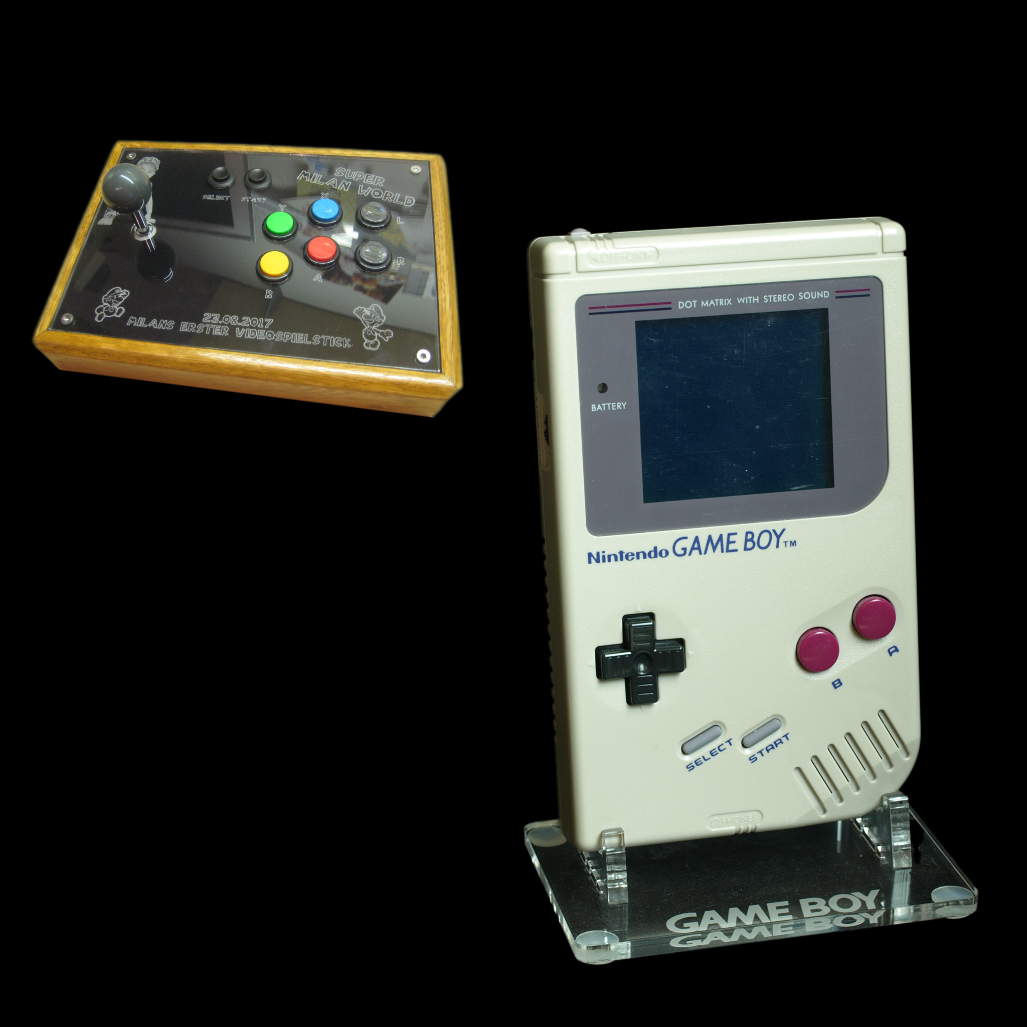 Kundenfotocollage Personalisierte Acryldeckplatte für Arcade Joystick und Displayständer für Donking´s Konsolen-Service