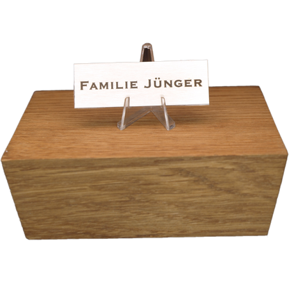 Edelstahl Namensschild Türschild mit individueller Gravur 60 x 20 mm