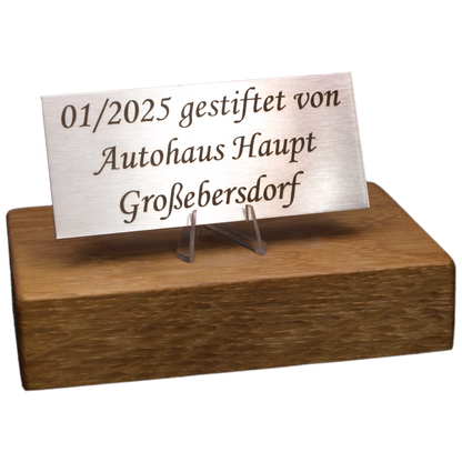 Edelstahl Namensschild Türschild mit individueller Gravur 90 x 40 mm