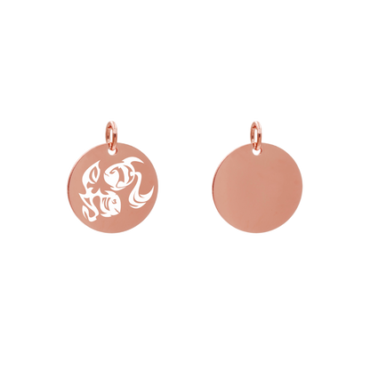Edelstahlanhänger Rund Roségoldfarbig Anhänger Sternzeichen