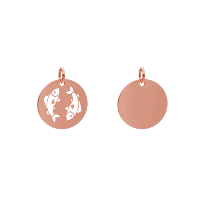 Edelstahlanhänger Rund Roségoldfarbig Anhänger Sternzeichen
