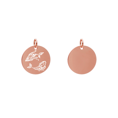 Edelstahlanhänger Rund Roségoldfarbig Anhänger Sternzeichen