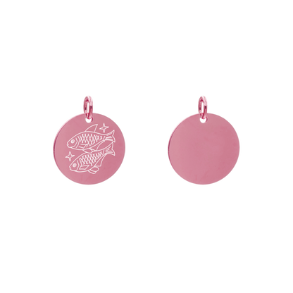 Edelstahlanhänger Rund Roségoldfarbig Anhänger Sternzeichen