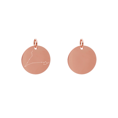 Edelstahlanhänger Rund Roségoldfarbig Anhänger Sternzeichen