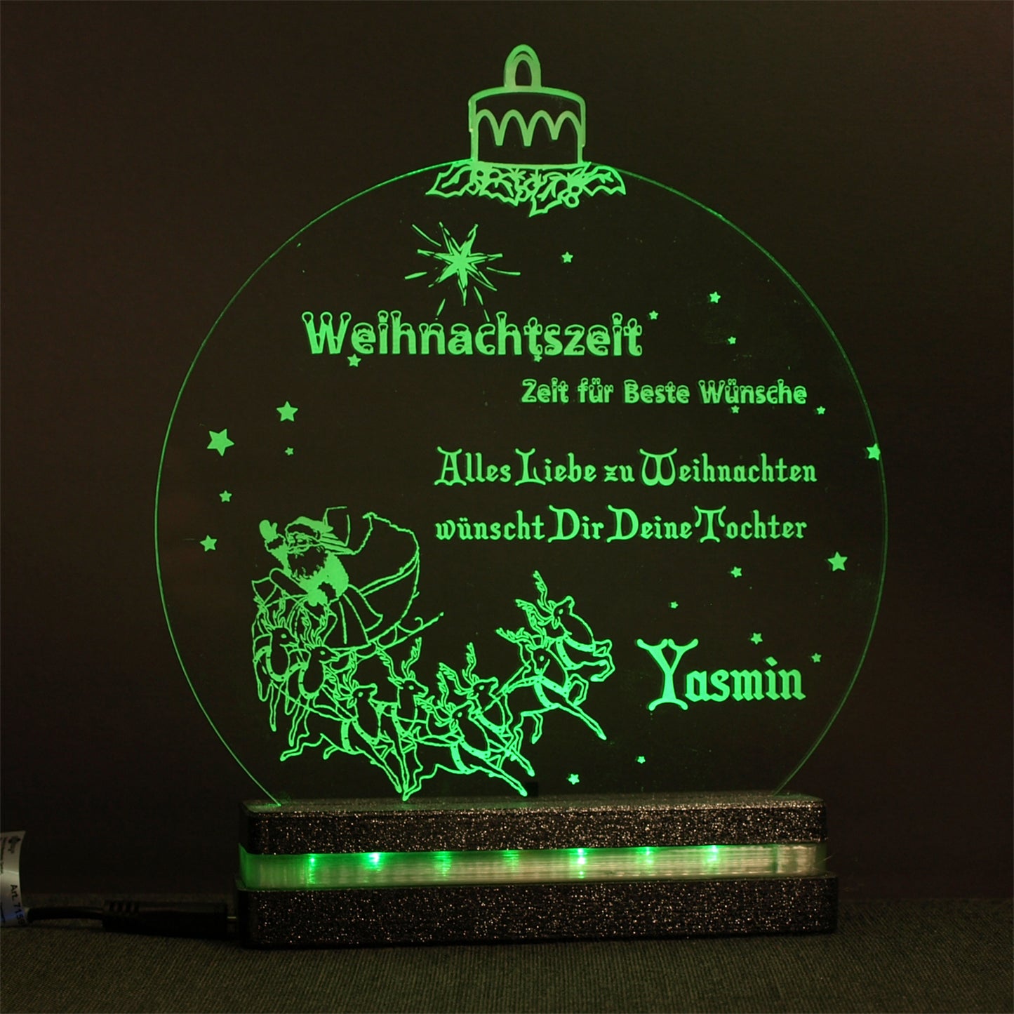 Grün Acryl LED Weihnachtskugel