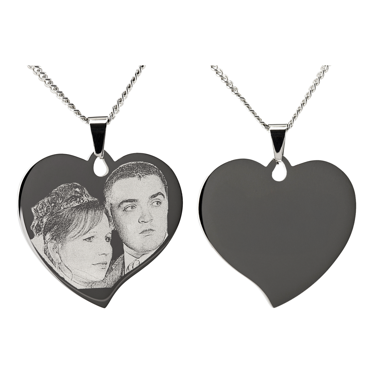 Edelstahlanhänger Herz mit Fotogravur