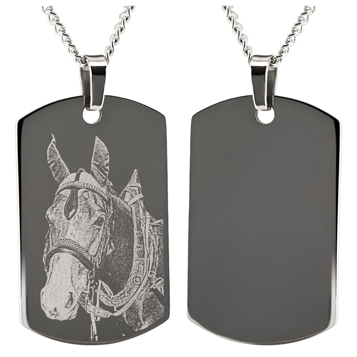 Edelstahlanhänger ID-Tag Hundemarke Dog Tag mit Fotogravur